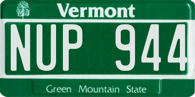 VT license plate NUP944