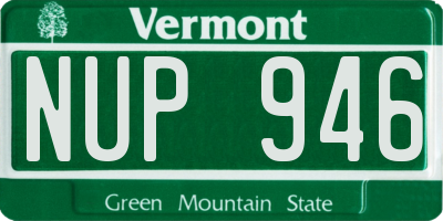 VT license plate NUP946
