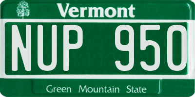 VT license plate NUP950