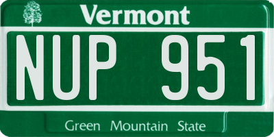 VT license plate NUP951