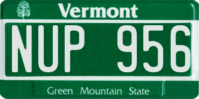 VT license plate NUP956