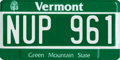 VT license plate NUP961