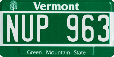 VT license plate NUP963