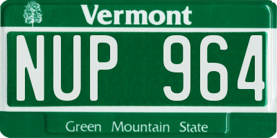 VT license plate NUP964