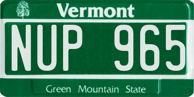 VT license plate NUP965
