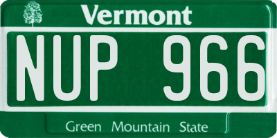 VT license plate NUP966