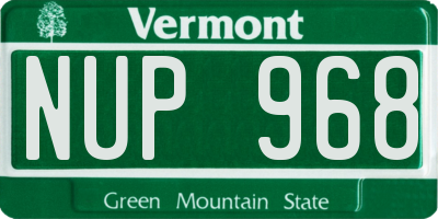 VT license plate NUP968