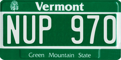 VT license plate NUP970