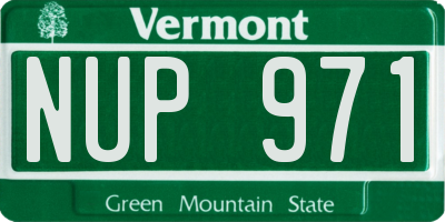 VT license plate NUP971