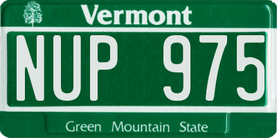 VT license plate NUP975