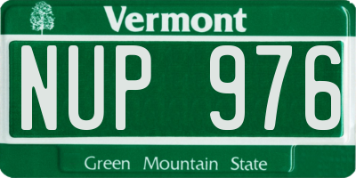 VT license plate NUP976