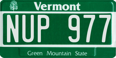 VT license plate NUP977