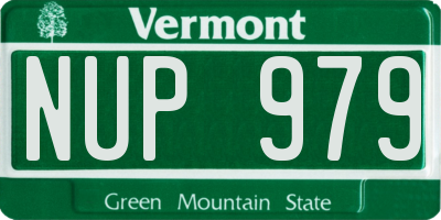 VT license plate NUP979