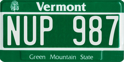 VT license plate NUP987