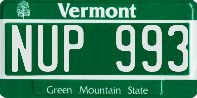 VT license plate NUP993