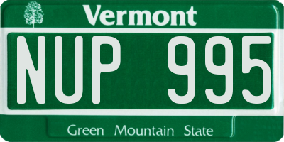 VT license plate NUP995