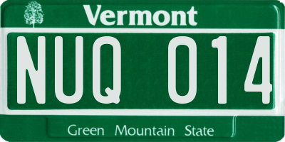 VT license plate NUQ014
