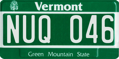 VT license plate NUQ046