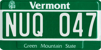 VT license plate NUQ047