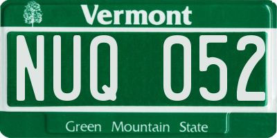 VT license plate NUQ052