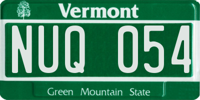 VT license plate NUQ054