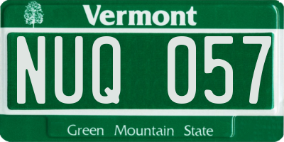 VT license plate NUQ057