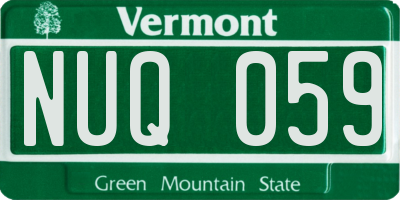 VT license plate NUQ059