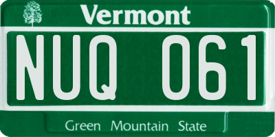 VT license plate NUQ061