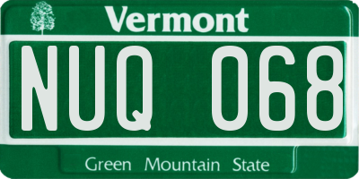 VT license plate NUQ068