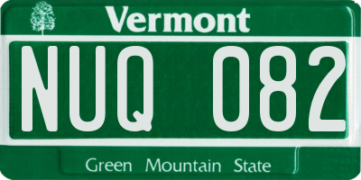 VT license plate NUQ082
