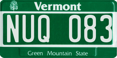 VT license plate NUQ083