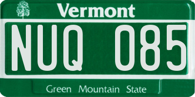 VT license plate NUQ085