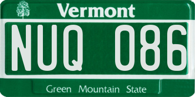 VT license plate NUQ086