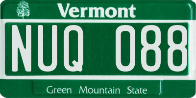 VT license plate NUQ088