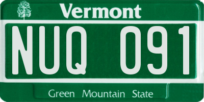 VT license plate NUQ091