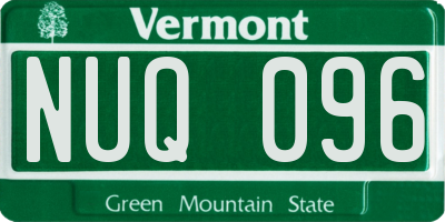 VT license plate NUQ096