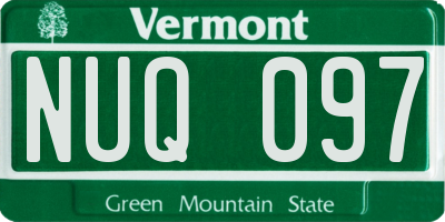 VT license plate NUQ097