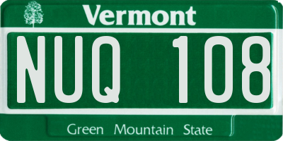 VT license plate NUQ108