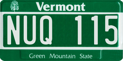 VT license plate NUQ115