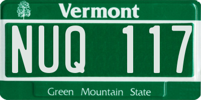 VT license plate NUQ117