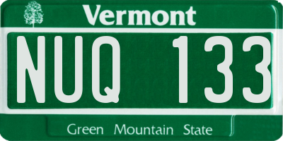 VT license plate NUQ133