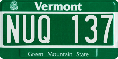 VT license plate NUQ137