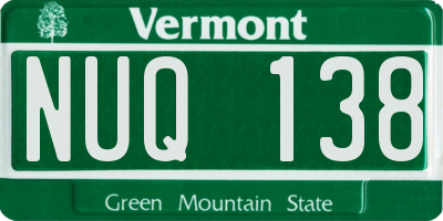 VT license plate NUQ138