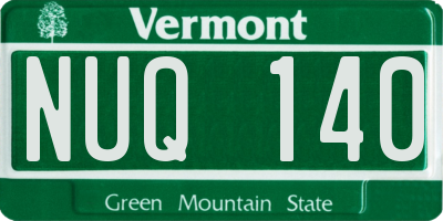 VT license plate NUQ140