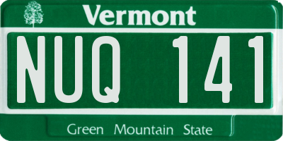 VT license plate NUQ141