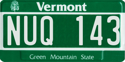 VT license plate NUQ143