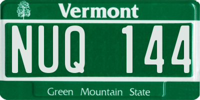 VT license plate NUQ144