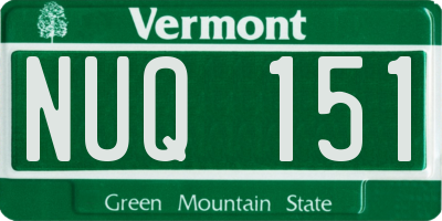 VT license plate NUQ151