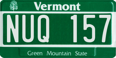 VT license plate NUQ157