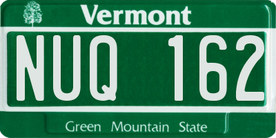 VT license plate NUQ162
